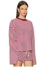 view 2 of 5 Bloom Long Sleeve Top in Wine Stripe
