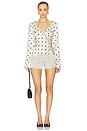 view 5 of 5 Mariah Long Sleeve Top in Cream Polka