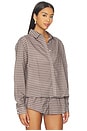 view 2 of 5 РУБАШКА С ЗАСТЁЖКОЙ НА ПУГОВИЦАХ NIRVANA in Dark Chocolate Check