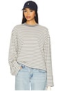 view 1 of 4 Bloom Long Sleeve Top in Ash Stripe