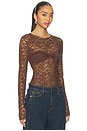 view 2 of 5 Midnight Lace Long Sleeve Top in Shaved Chocolate