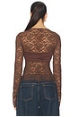 view 3 of 5 Midnight Lace Long Sleeve Top in Shaved Chocolate