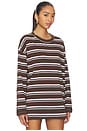 view 2 of 4 Horizon Long Sleeve Top in Dark Chocolate Stripe