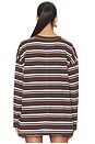 view 3 of 4 Horizon Long Sleeve Top in Dark Chocolate Stripe