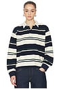 view 1 of 4 Preppy Jersey Top in Midnight Stripe