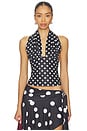 view 1 of 4 Safari Halter Top in Noir Polka