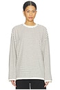 view 2 of 6 Cheri Long Sleeve Top in Cream Noir Stripe