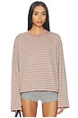 view 1 of 4 Bloom Long Sleeve Top in Muted Pastels Stripe
