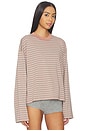 view 2 of 4 Bloom Long Sleeve Top in Muted Pastels Stripe