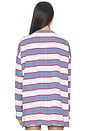 view 4 of 5 Horizon Long Sleeve Top in Dusty Blue Stripe