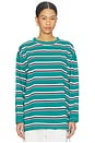 view 2 of 5 Horizon Long Sleeve Top in Forest Stripe