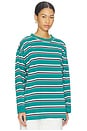 view 3 of 5 Horizon Long Sleeve Top in Forest Stripe