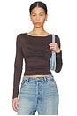 view 1 of 4 Midnight Long Sleeve Top in Chocolate
