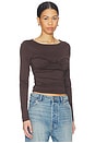 view 2 of 4 Midnight Long Sleeve Top in Chocolate