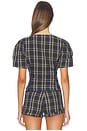view 3 of 4 Femme Blouse in Navy Lemon Plaid