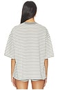 view 3 of 5 Bloom Short Sleeve Tee in Ash Stripe