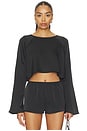 view 1 of 4 Gloss Long Sleeve Top in Noir