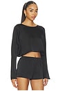 view 2 of 4 Gloss Long Sleeve Top in Noir