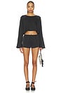 view 4 of 4 Gloss Long Sleeve Top in Noir