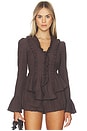view 1 of 4 Odette Long Sleeve Top in Brown