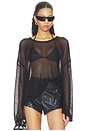 view 1 of 4 Bloom Long Sleeve Top in Noir