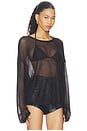 view 2 of 4 Bloom Long Sleeve Top in Noir