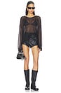 view 4 of 4 Bloom Long Sleeve Top in Noir