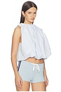 view 2 of 4 Beverly Bubble Top in Soft Blue