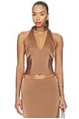 view 1 of 5 Front Row Halter Top in Chocolate