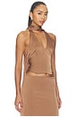 view 3 of 5 Front Row Halter Top in Chocolate