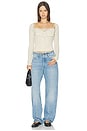 view 4 of 5 Babydoll Long Sleeve Top in Taupe