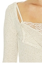 view 5 of 5 Babydoll Long Sleeve Top in Taupe