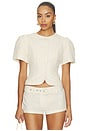 view 1 of 5 Femme Blouse in Beige Check