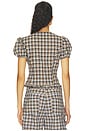 view 4 of 5 Bardot Top in Beige Tartan