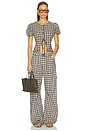 view 5 of 5 Bardot Top in Beige Tartan