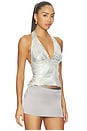 view 2 of 5 Opulence Halter Top in Aqua Mist