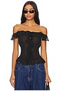 view 1 of 5 BLUSA CON DETALLE DE VOLANTES in Onyx