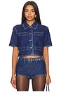 view 1 of 4 TOP EN DENIM HALSTON in Blue Denim