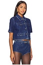 view 2 of 4 TOP DENIM HALSTON in Blue Denim