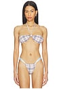 view 1 of 4 Bloom Bikini Top in Beige Plaid
