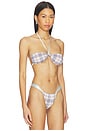 view 2 of 4 Bloom Bikini Top in Beige Plaid