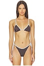 view 1 of 4 Ramirez Top in Chocolate Blue Polka
