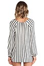 view 4 of 5 Long Sleeve Peasant Top in Black & White Stripe