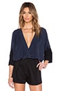 view 1 of 3 3/4 Bell Sleeve Top in Navy