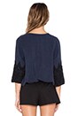view 3 of 3 3/4 Bell Sleeve Top in Navy