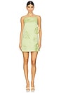view 1 of 3 Leia Petal Mini Dress in Chartreuse