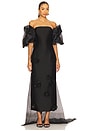 view 1 of 5 Zayna Embellished Maxi Dress & Cape Set in Ebony