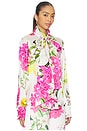view 2 of 5 Freya Tie Neck Blouse in Floral Pear Print