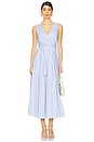 view 1 of 4 Dress With Godets in Light Blue & White