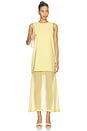 view 1 of 3 Crepe & Silk Chiffon Dress in Pale Yellow